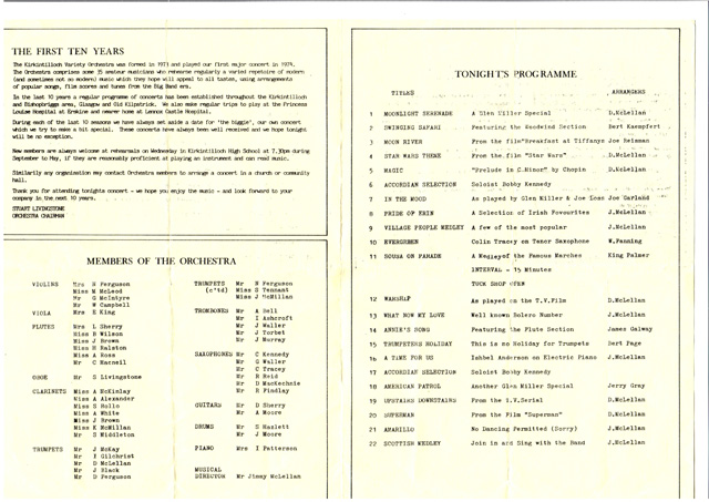 KVO Concert programme 1984
